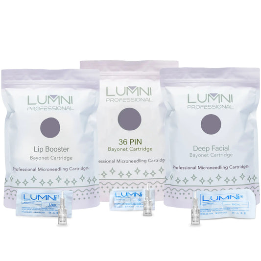 LUMNi Microneedling Cartridge Sampler – Facial, Lip & 36-Pin Tips (3-Pack Trial)