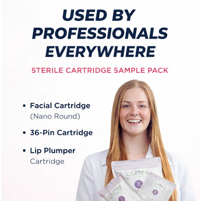 LUMNi Microneedling Cartridge Sampler – Facial, Lip & 36-Pin Tips (3-Pack Trial)