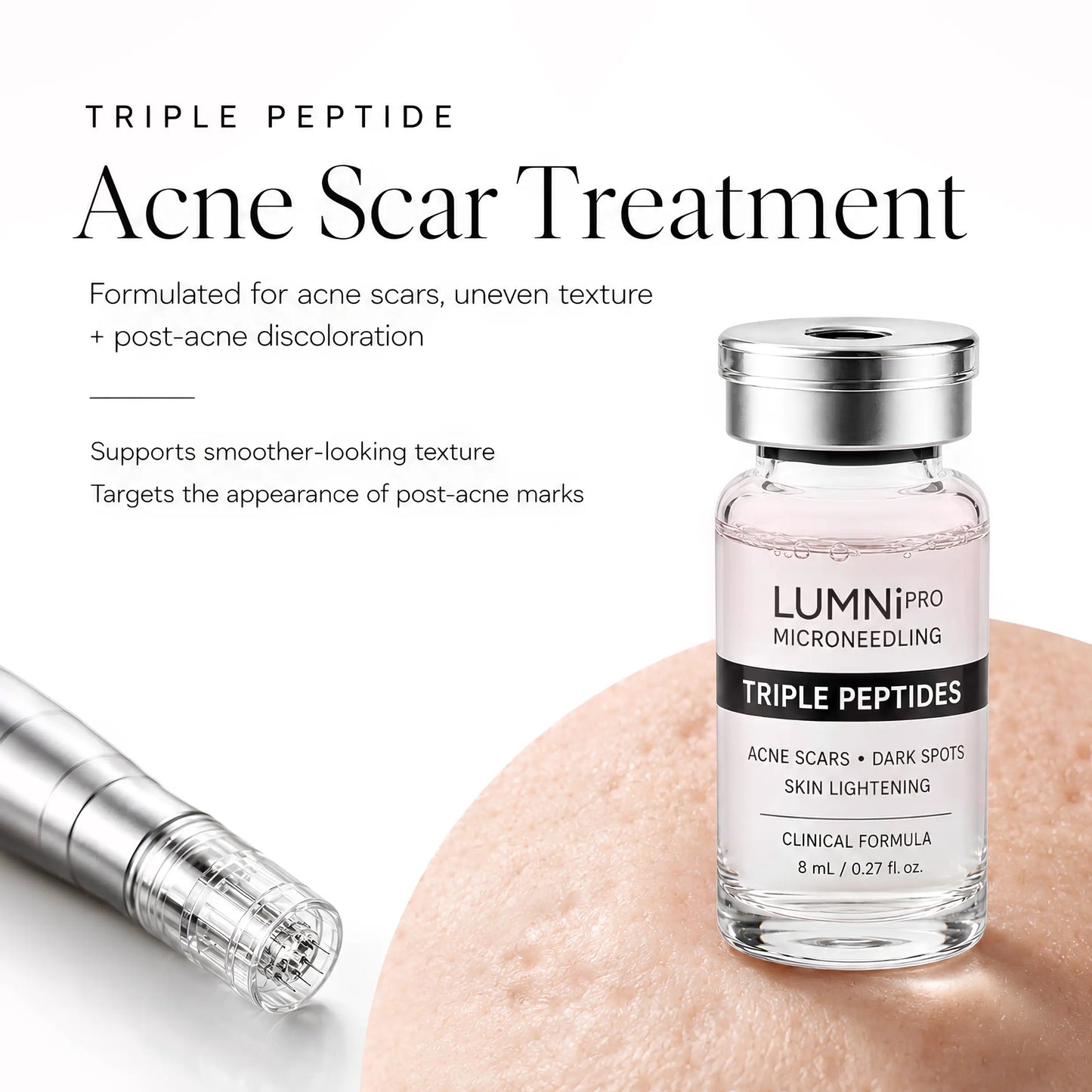 Triple Peptide Microneedling Serum for Acne Scars & Dark Spots